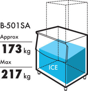 Hoshizaki B-501 SA Ice Storage Bin 217kg | Ice Machines Brisbane - technical diagram