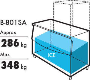 Hoshizaki B-801 SA Ice Storage Bin 348kg | Ice Machines Brisbane - technical diagram